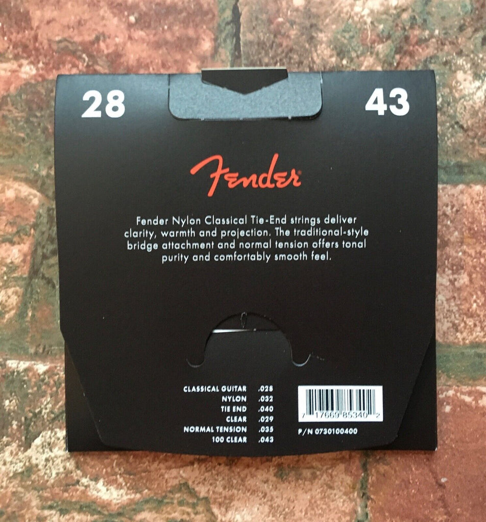 Fender USA Nylon String Classical Guitar Set of Strings, Tie-End, Norm ...