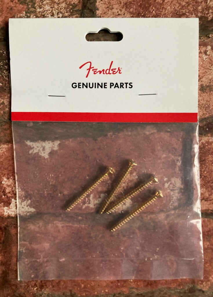 Fender Gold Neck Bolt-On Mounting Screws for Guitar & Bass, Strat Tele-Pack of 4