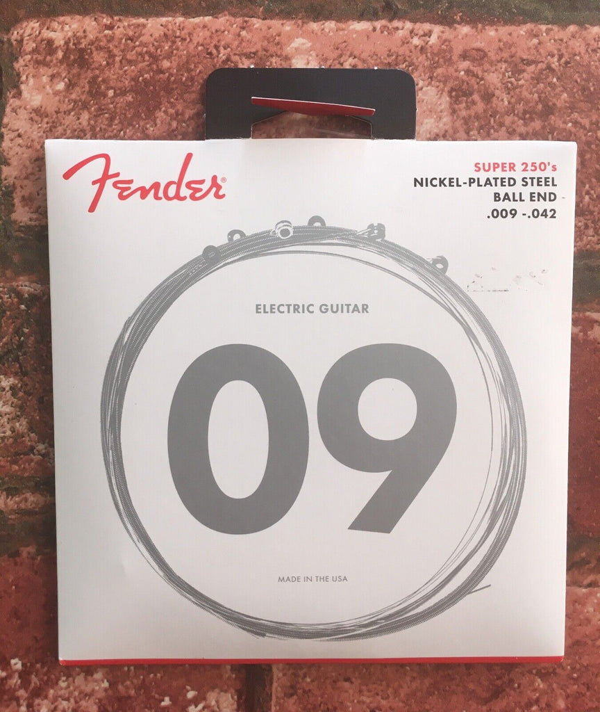 Fender USA Super 250L Electric Guitar Strings, Nickel Plated Steel, .009-.042