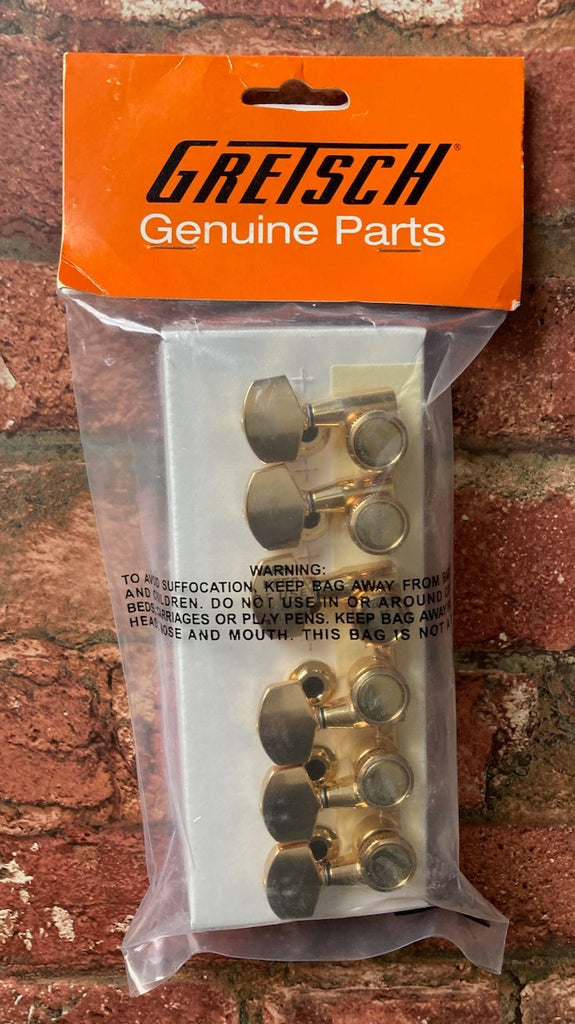 Gretsch Locking Tuners in Gold- Gotoh w/Magnum Lock, AB01 Buttons & Gretsch Logo