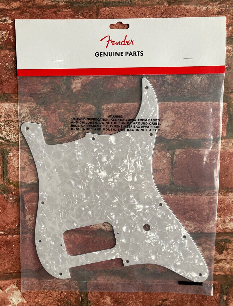 Fender USA Single Humbucker Stratocaster Pickguard in White Pearl, Tom Delonge!