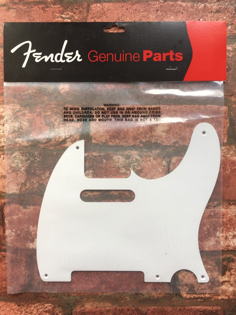 Fender USA Vintage Tele Telecaster Pickguard, 5-Hole Scratchplate 1-Ply in White