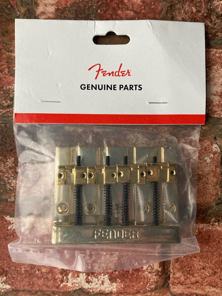 Fender Gold HiMass Bass Bridge, 4-String with Zinc Saddles- Jazz P-Bass Upgrade