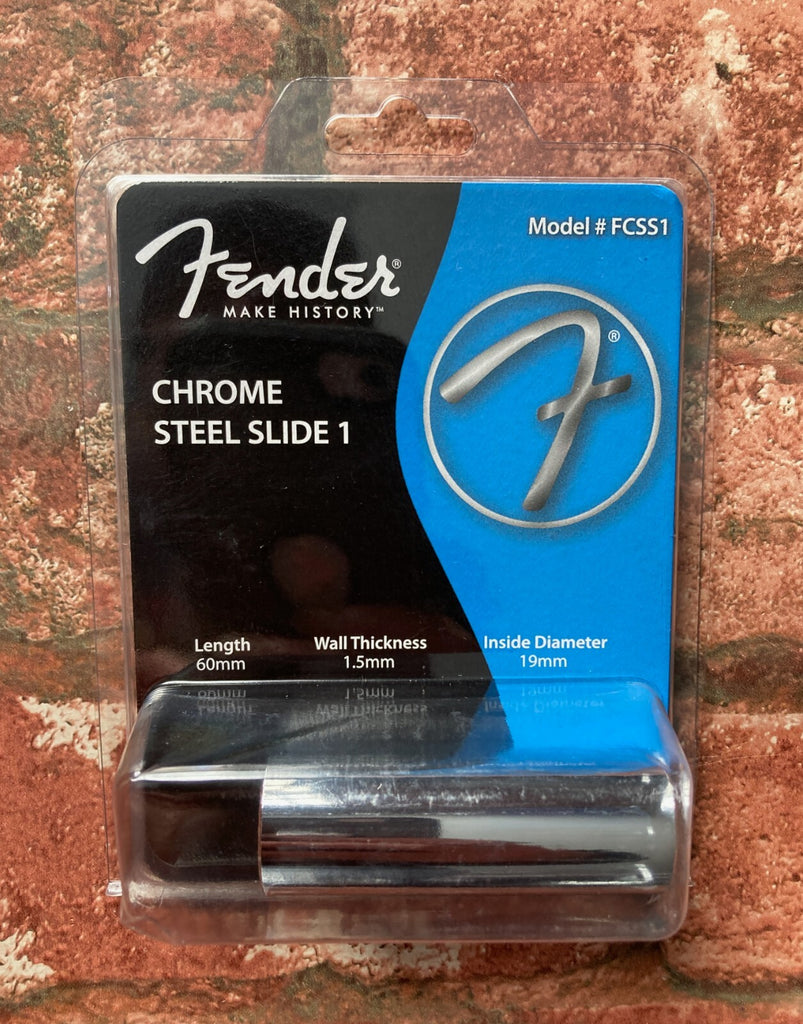 Fender Chrome Steel Guitar Slide, Standard Medium Size, for Electric & Acoustic