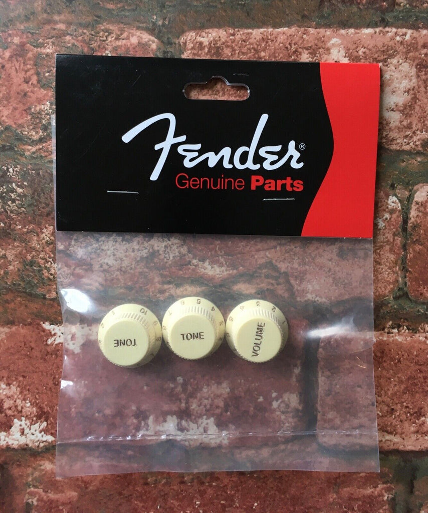Fender 'Soft Touch' Stratocaster Volume & Tone Knobs for USA Strat, Aged White