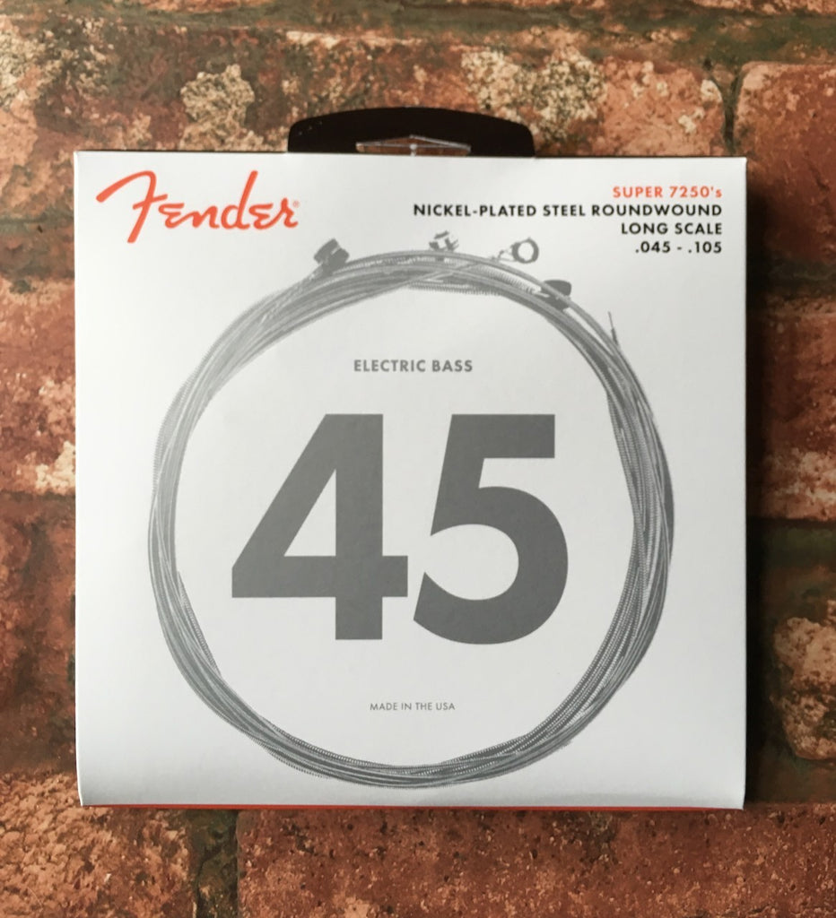 Fender USA 7250M Long Scale Bass Guitar Strings, Nickel Plated Steel, .045-.105