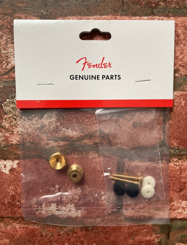 Fender Gold Strap Buttons, Pair, with Screws & Felts- Pure Vintage Series