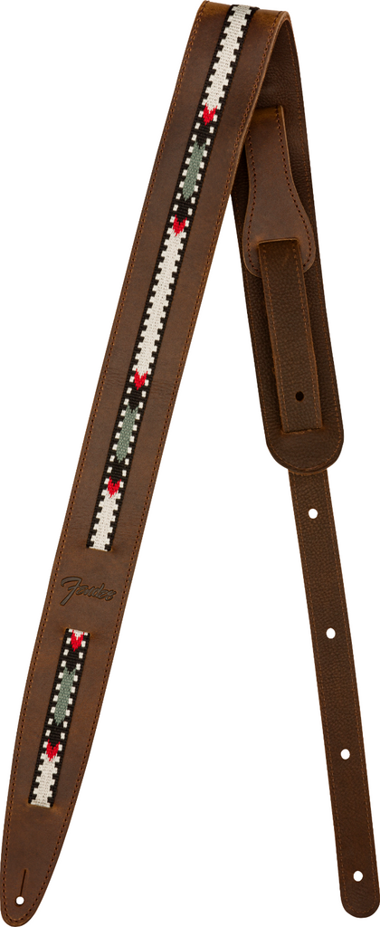 Fender Paramount Guitar Strap in Brown, Full Grain Leather Strap, Made in USA