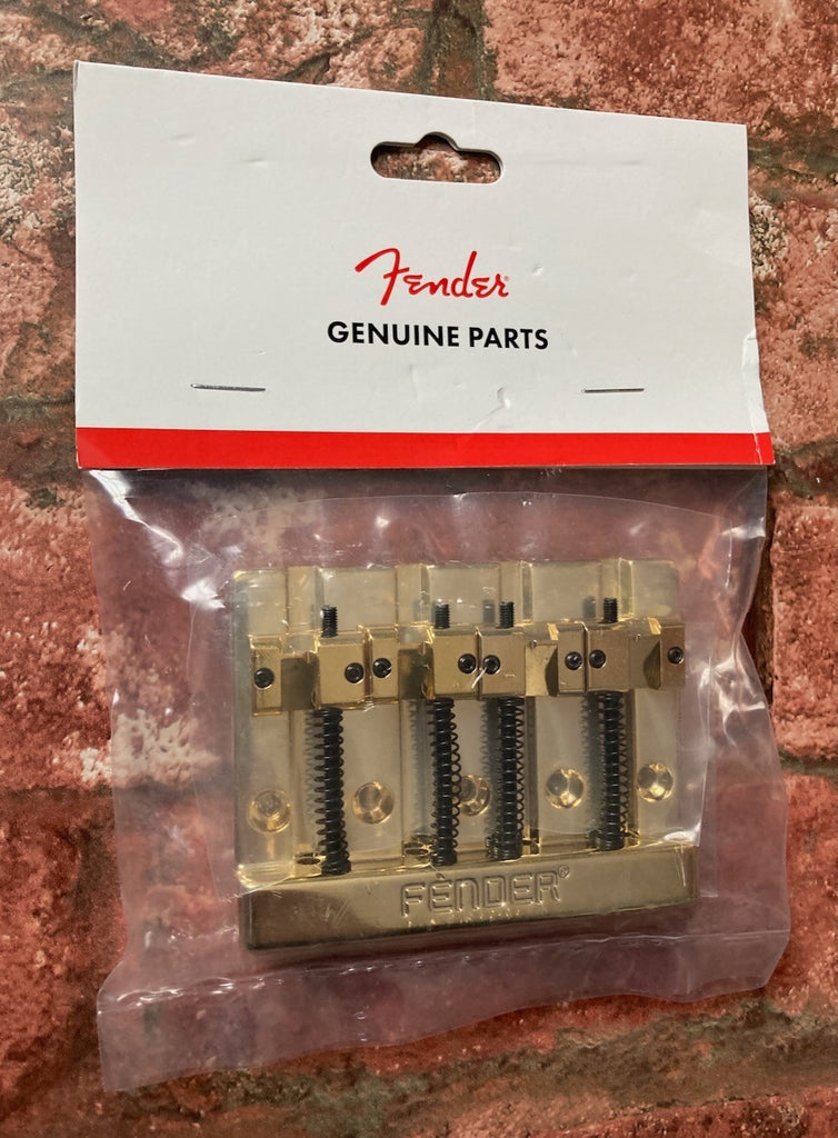 Fender Gold HiMass Bass Bridge, 4-String with Brass Saddles- Upgrade Jazz P-Bass