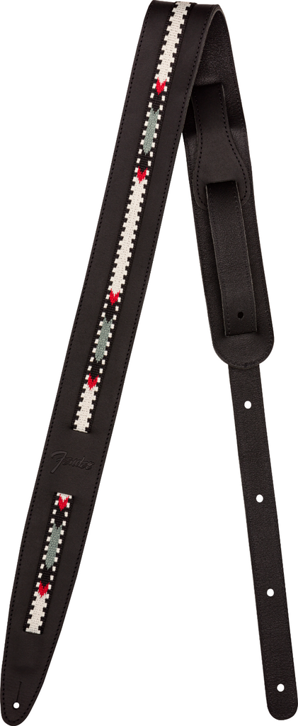 Fender Paramount Guitar Strap in Black, Full Grain Leather Strap, Made in USA