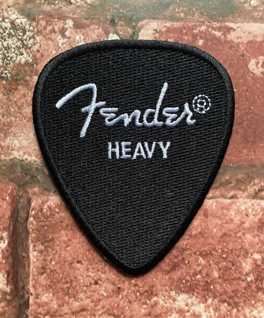 Fender Embroidered Fabric Pick Patch - Guitar Merch / Gift, 11cm Patch in Black