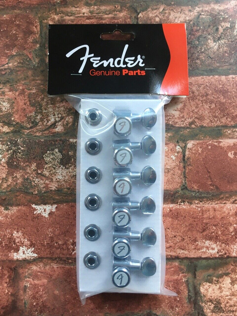 Fender Staggered Locking Tuners with Vintage Style Buttons, Modern 2 Pin Mount