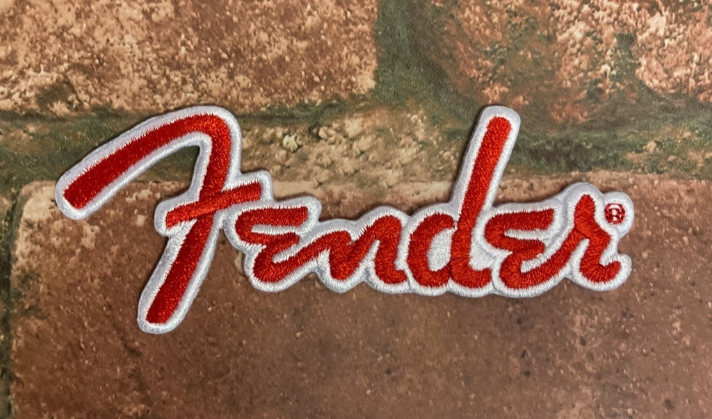 Fender Embroidered Fabric Patch - Guitar Merch / Gift, 11cm Patch with Red Logo