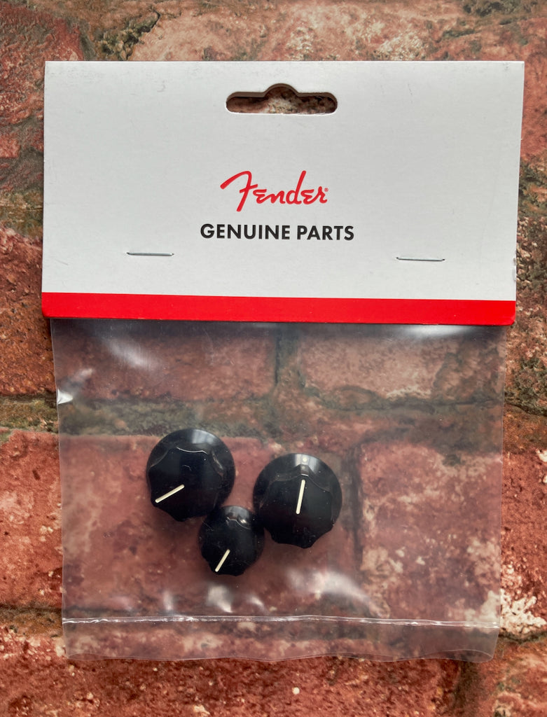 Fender Jazz Bass Volume & Tone Knob, Set of 3, Black